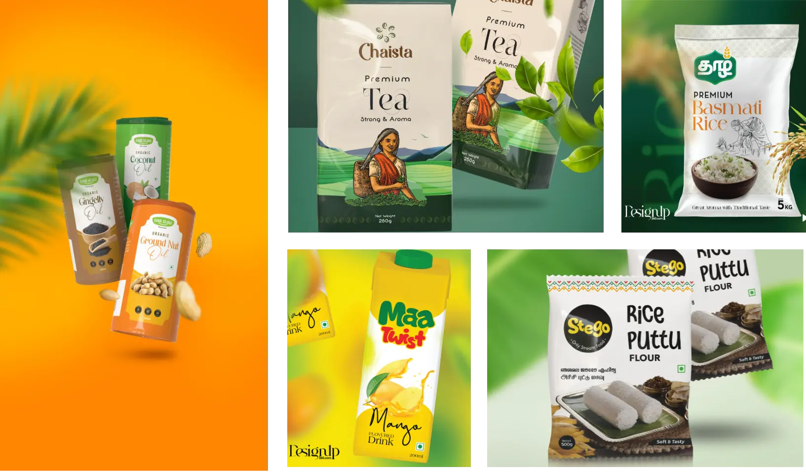 Brand mood board with color swatches and typography samples